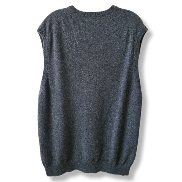 Men Classic Gray Cashmere Sweater Vest XL Preppy Academia Relaxed Casual Career - Picture 5 of 8